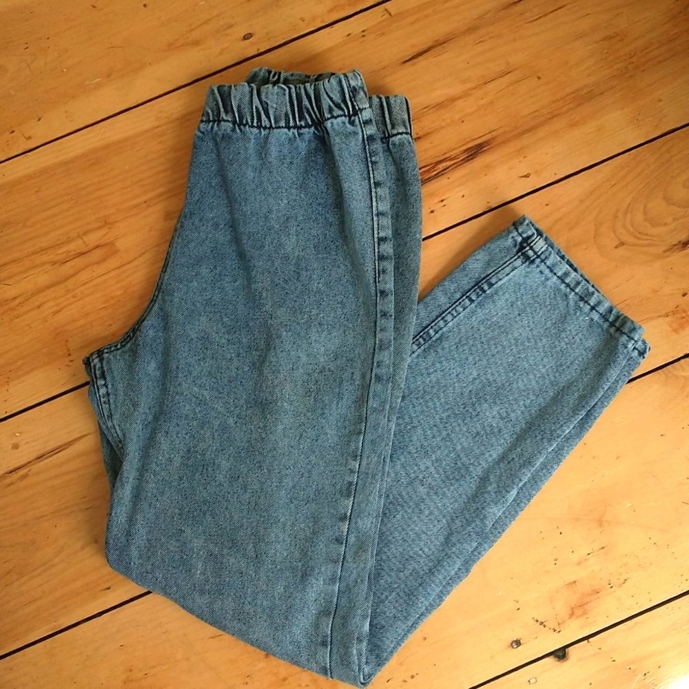 Elastic Waistband High rise straight leg jeans